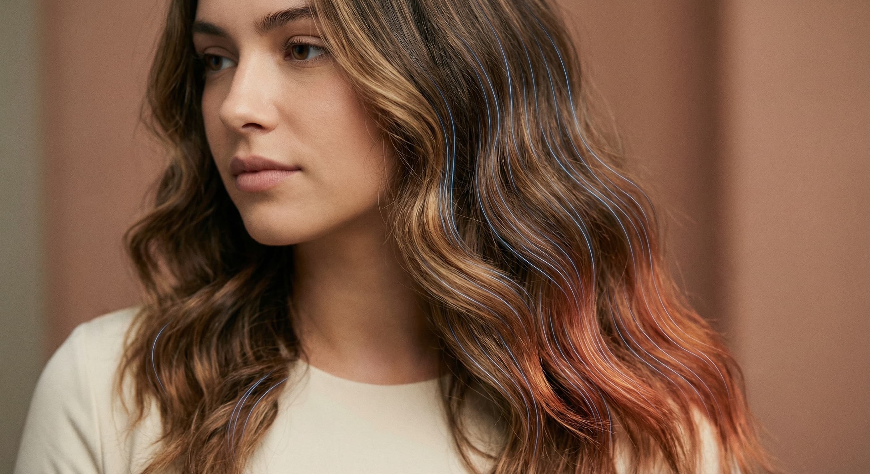 Close view of recolored hair with clean edges against the unchanged background