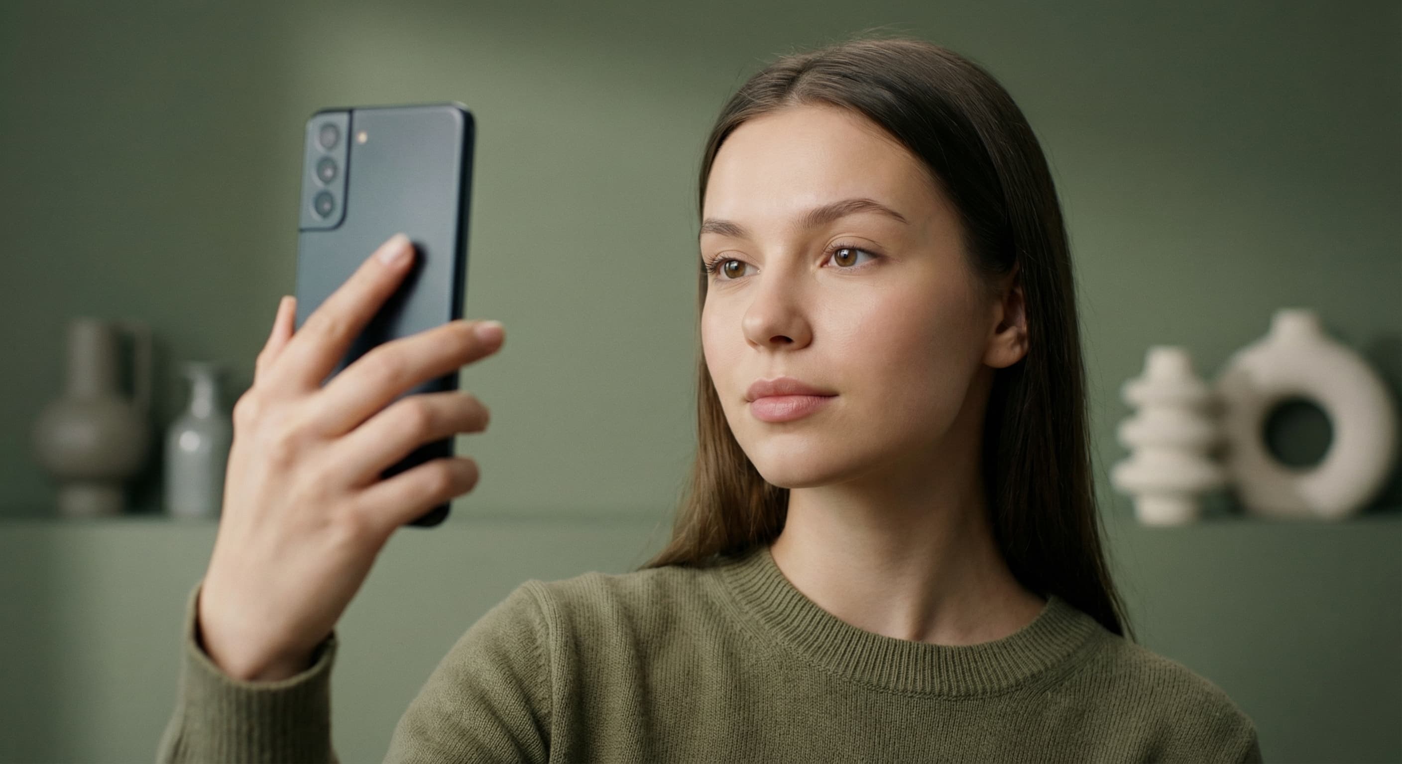Portrait with fine facial texture preserved after enhancement