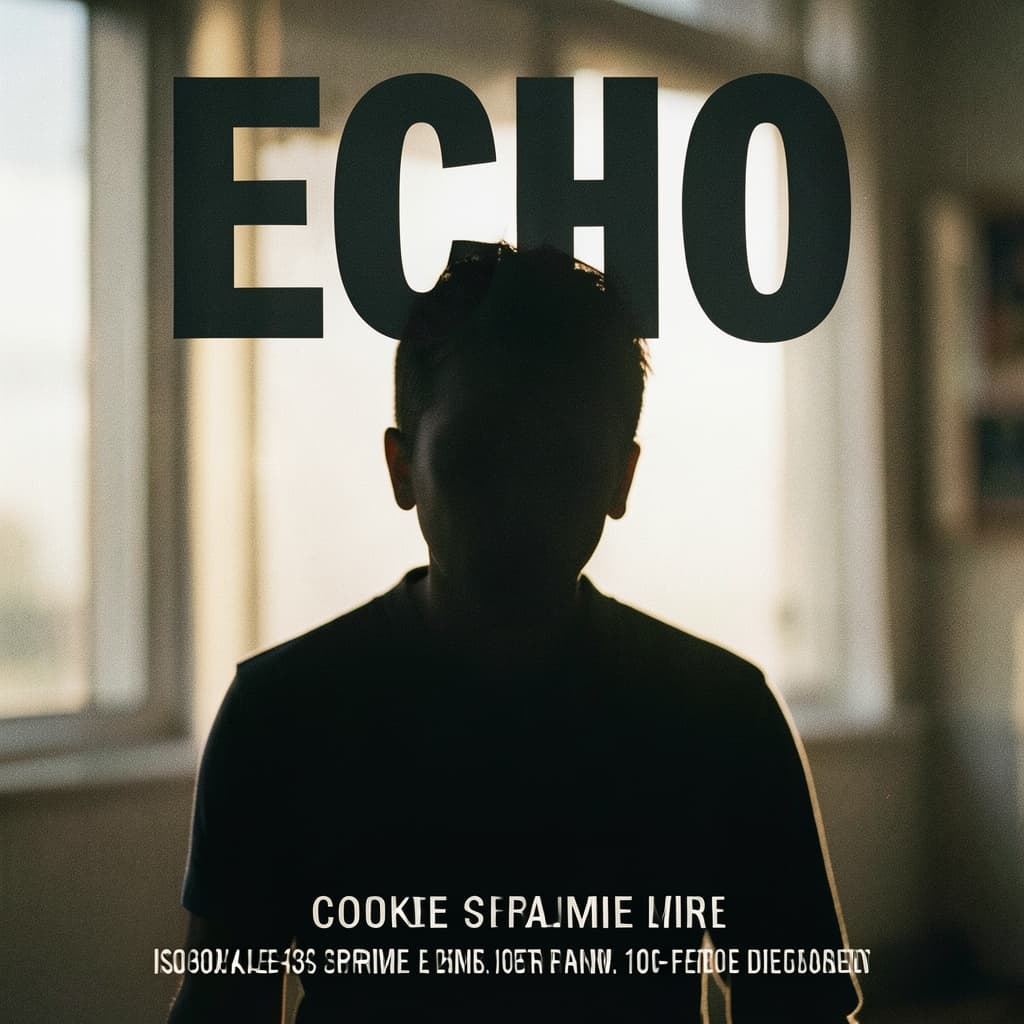 Minimal concert poster with the word ECHO in condensed type generated with FLUX.2 Klein in Made