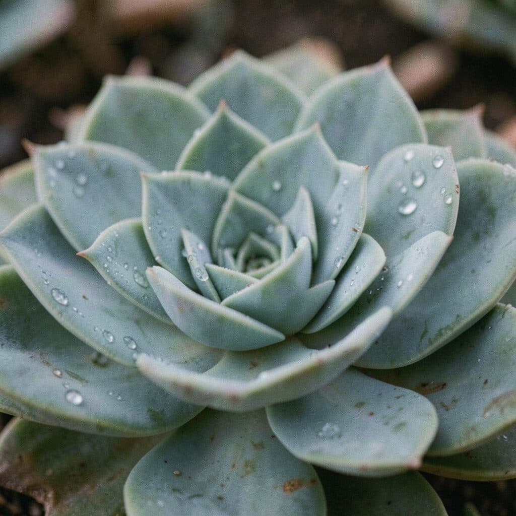 macro of a dewy echeveria rosette generated with FLUX.2 Klein in Made