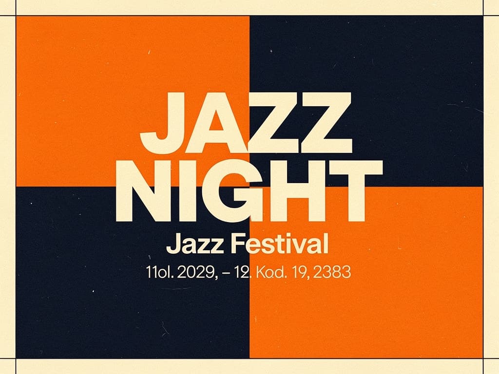Swiss-style jazz festival poster reading JAZZ NIGHT generated with Flux 2 Pro in Made