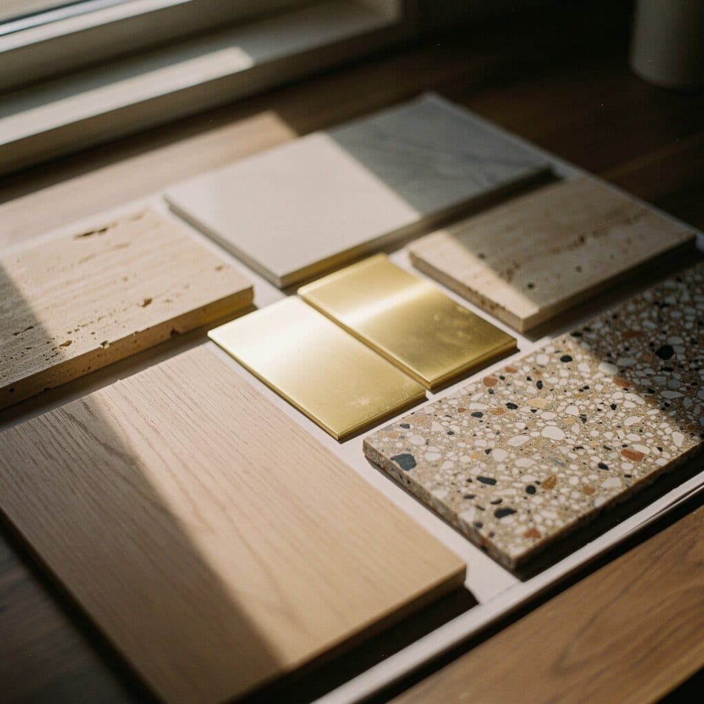 architecture material samples under window light generated with Flux 2 Pro in Made