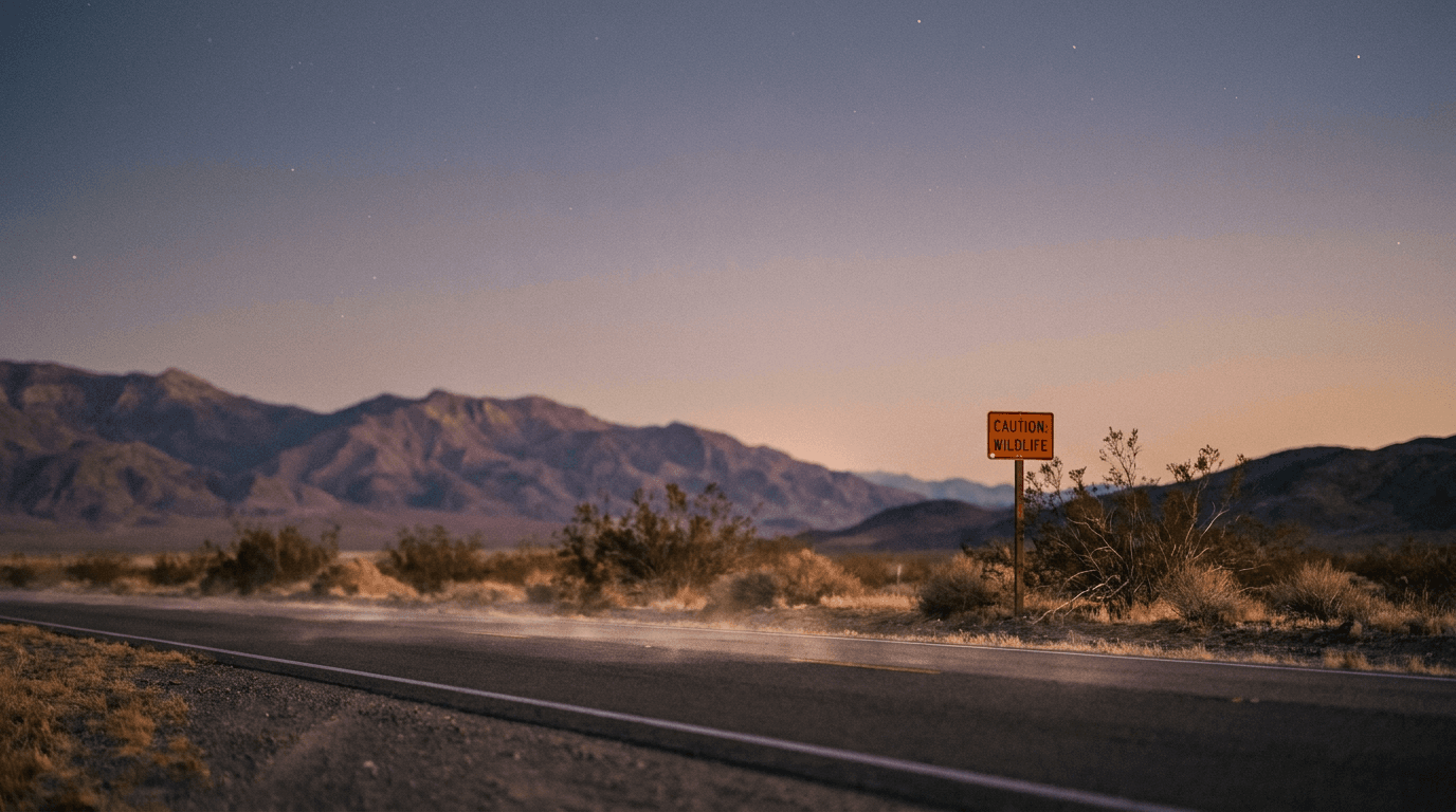 Desert highway at dusk, a composition brief for Gemini Omni Flash 1.1
