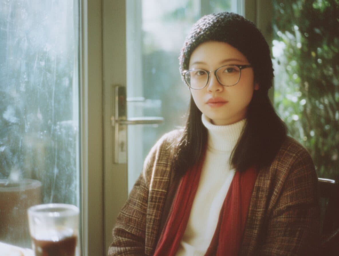 dreamy analog portrait with light leaks generated with Krea 2 in Made