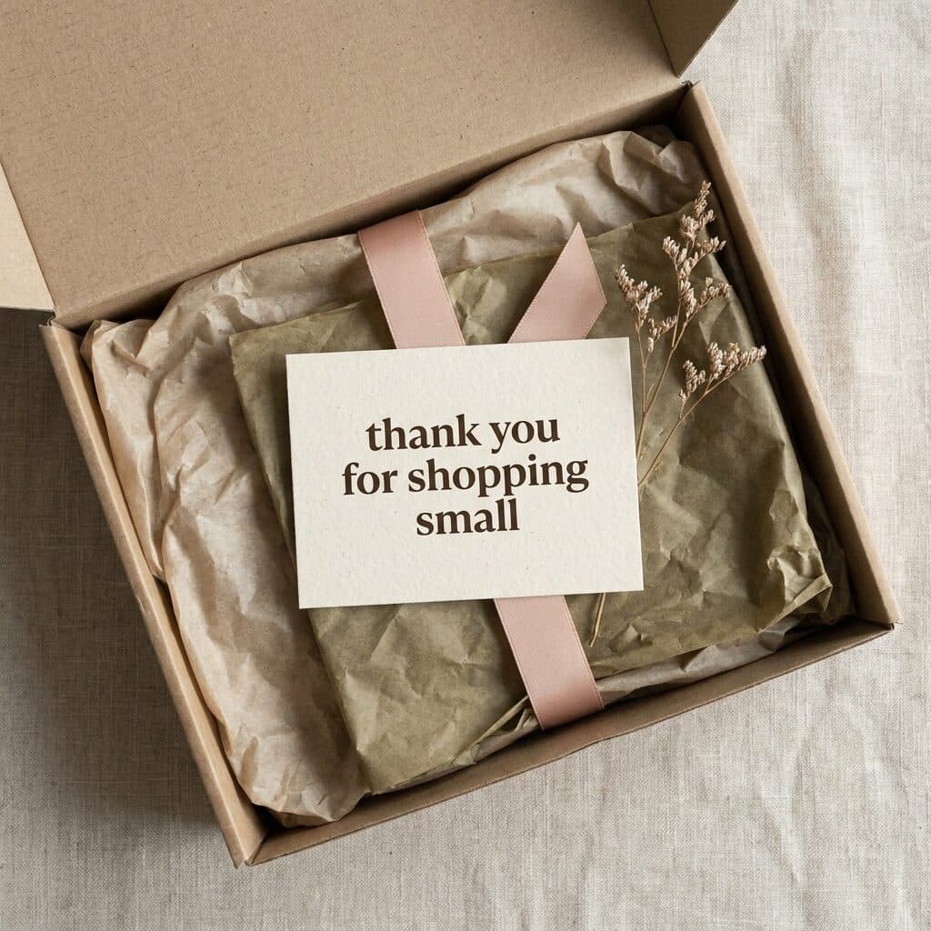 gift box flat lay with a thank-you card generated with Nano Banana Pro in Made
