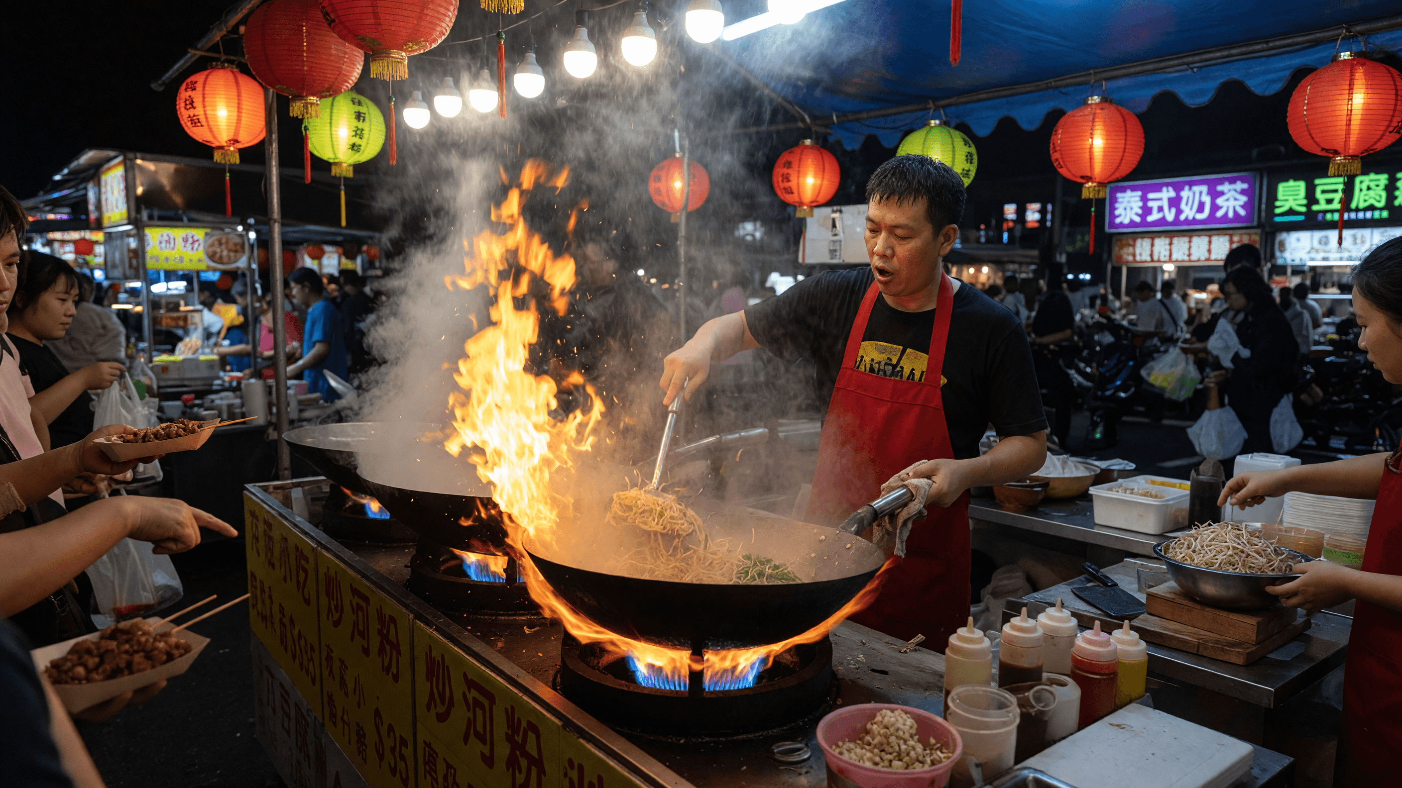 Night market still used as a Seedance 2.5 scene brief