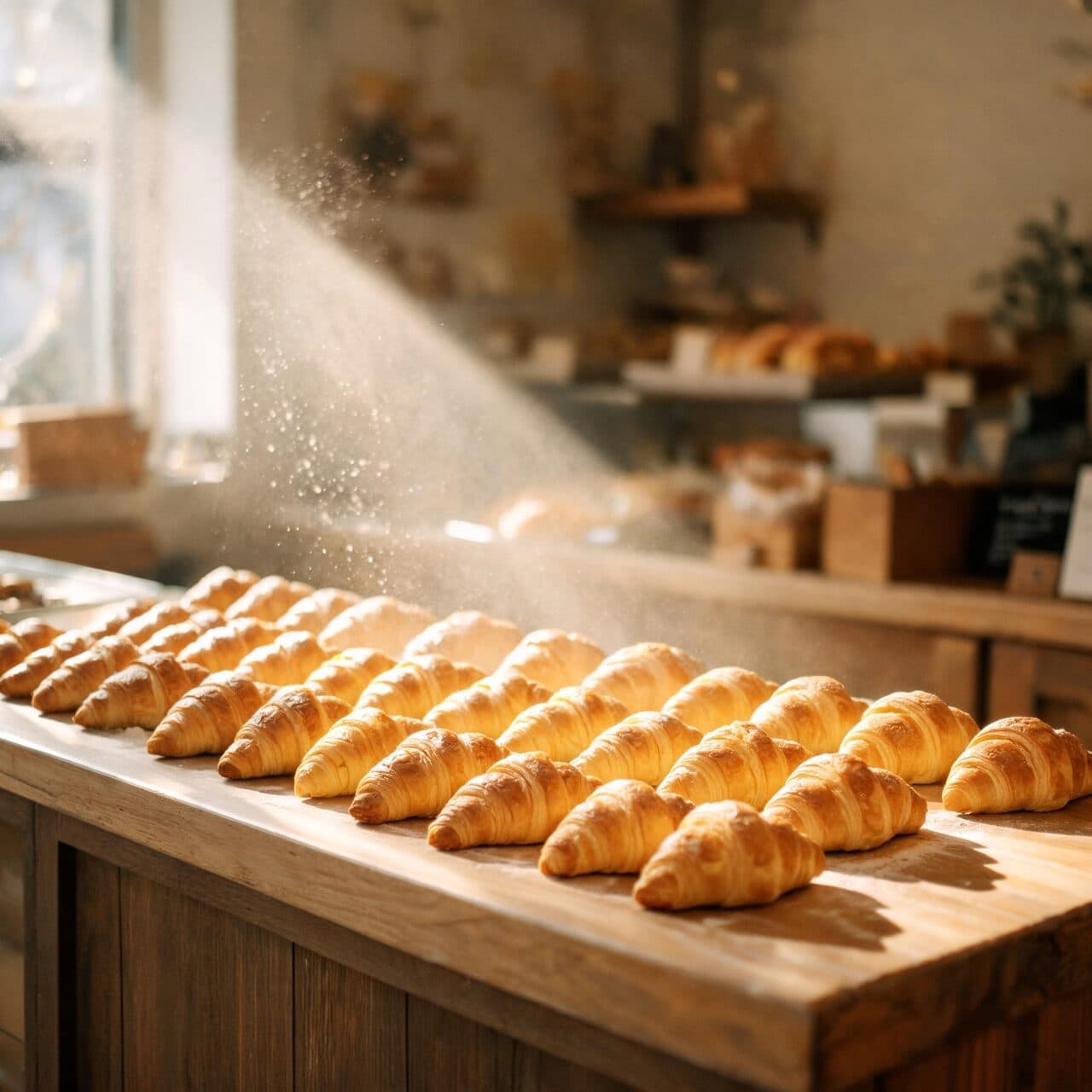 bakery counter with croissants generated with Seedream 5 Lite in Made