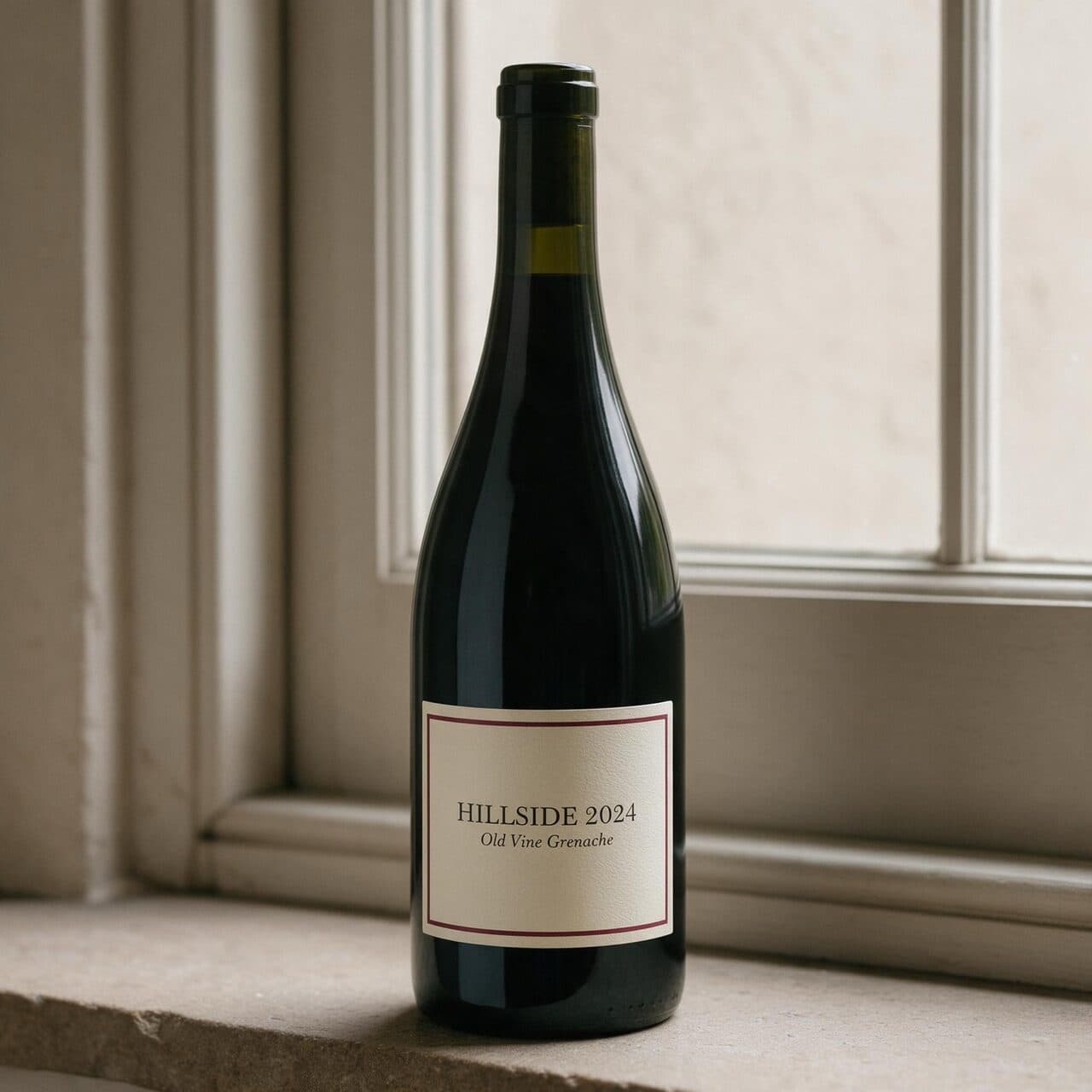 wine bottle with a HILLSIDE 2024 label generated with Seedream 5 Pro in Made