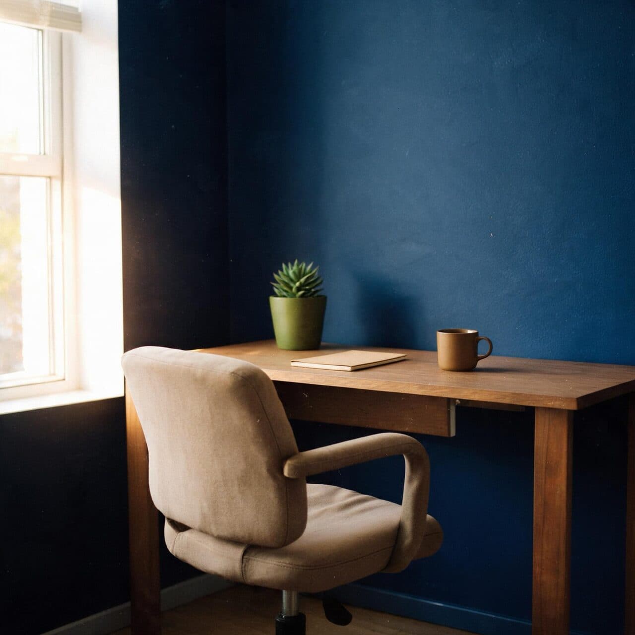studio office walls painted midnight blue with Seedream 5 Pro Edit in Made
