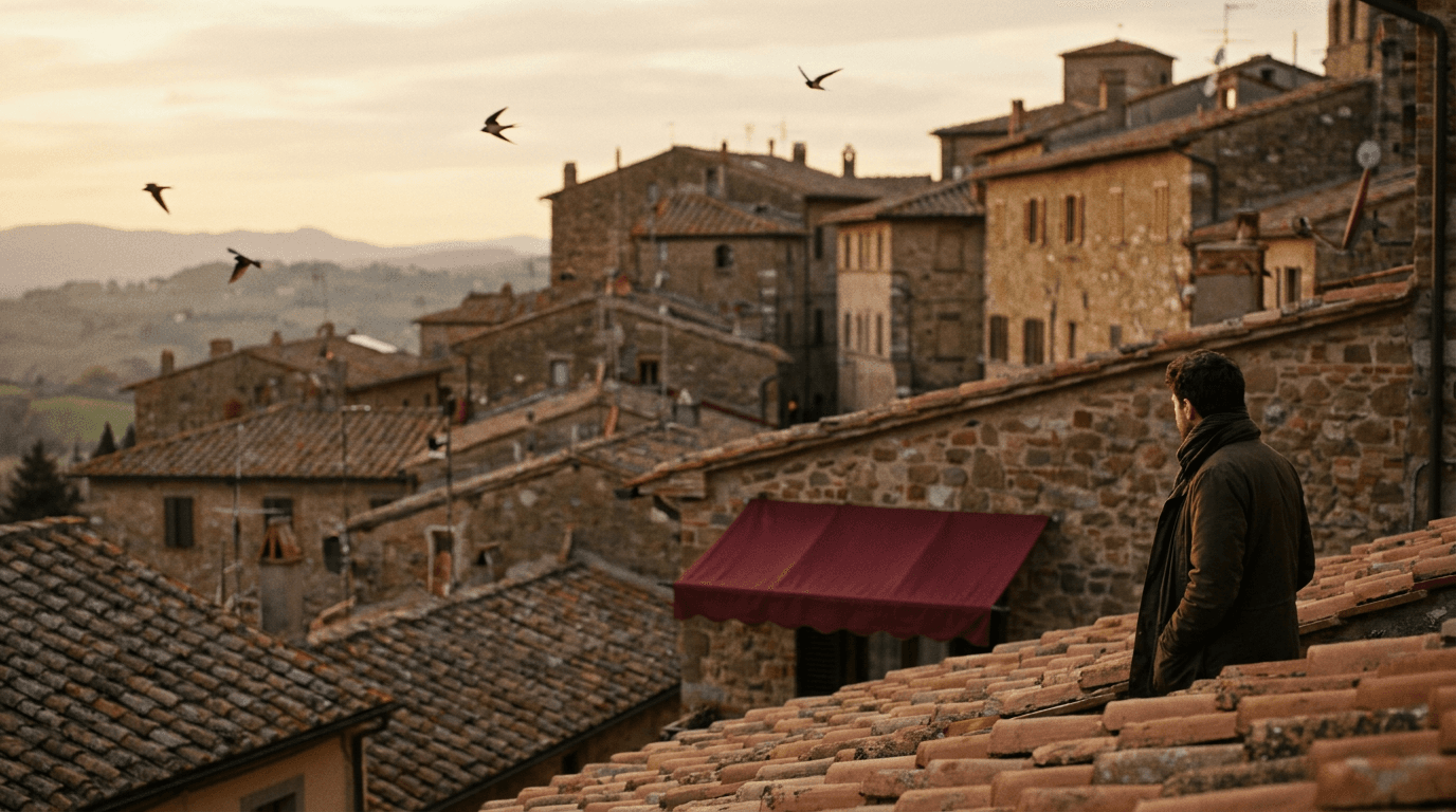 Terracotta rooftops in evening light, a composition brief for WAN 3.0