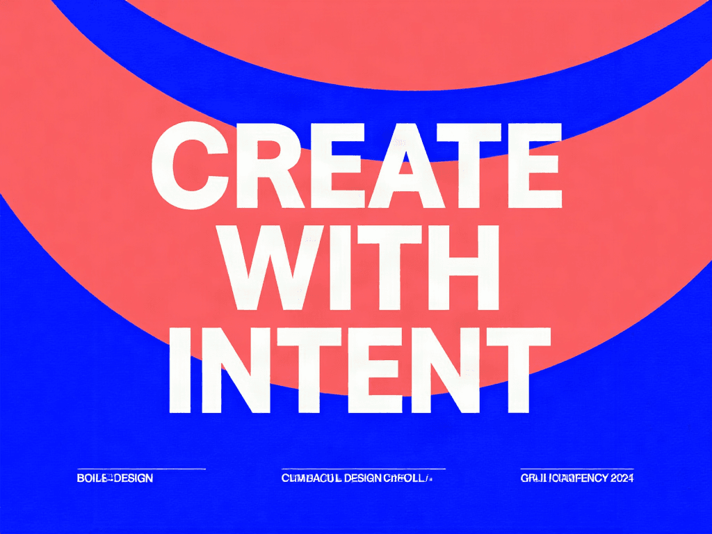 graphic poster reading Create With Intent generated with Z Image in Made