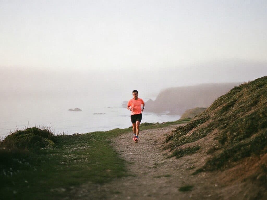 runner on a coastal path at sunrise generated with Z Image in Made