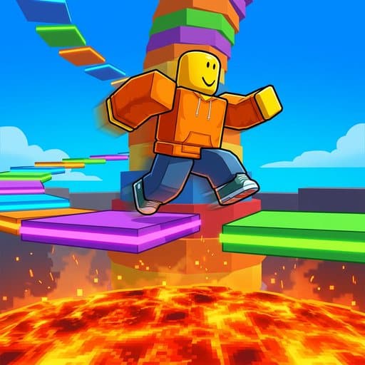 Action icon of the avatar mid-jump over lava
