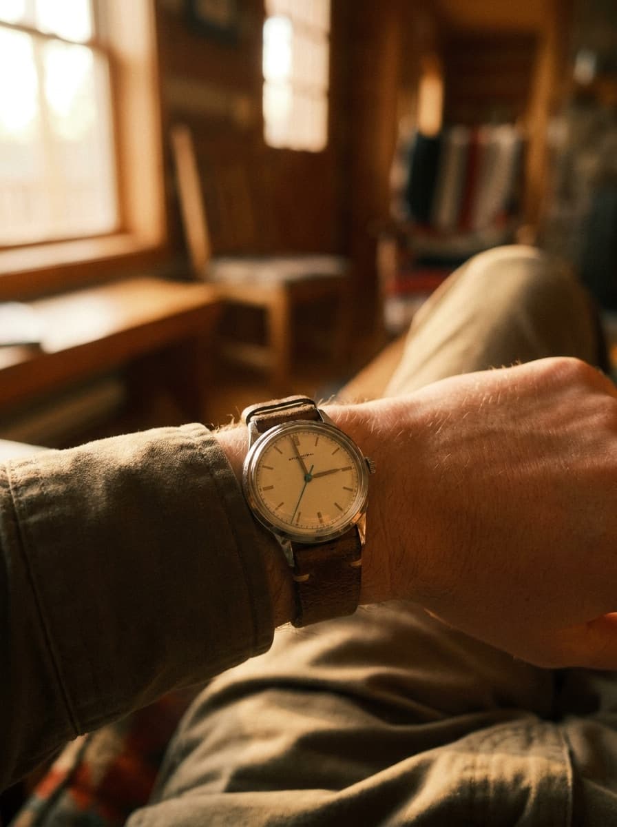 Watch face staged for a close orbital camera move