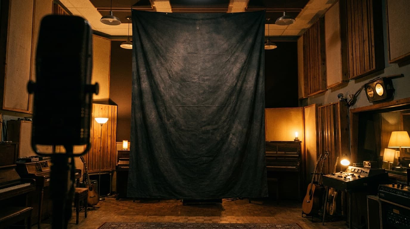 Moody banner visual for a podcast page