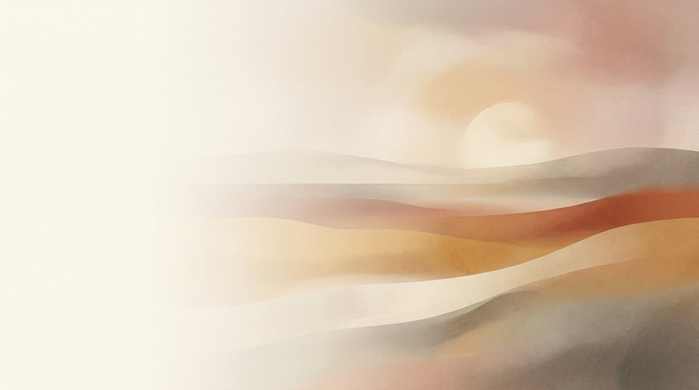 Wide website hero banner with atmospheric gradient scene