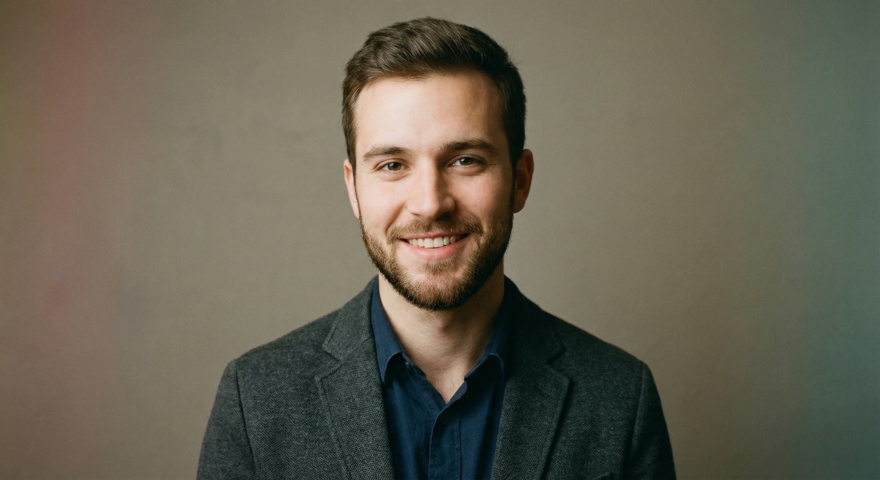 Clean corporate headshot prepared for a job application