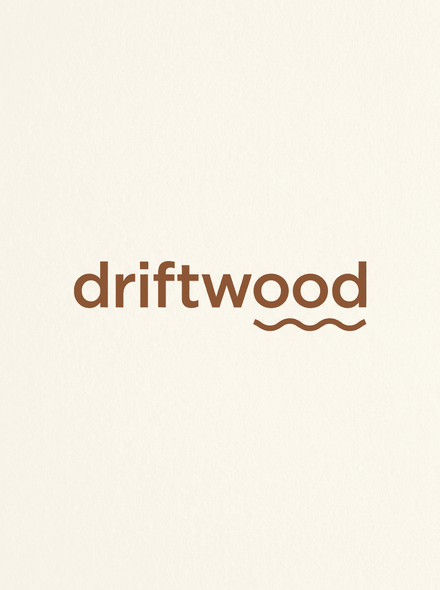Minimal lowercase wordmark logo concept in warm brown on a plain cream background