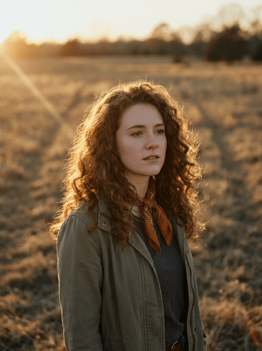 Portrait bathed in warm golden hour sunlight after relighting