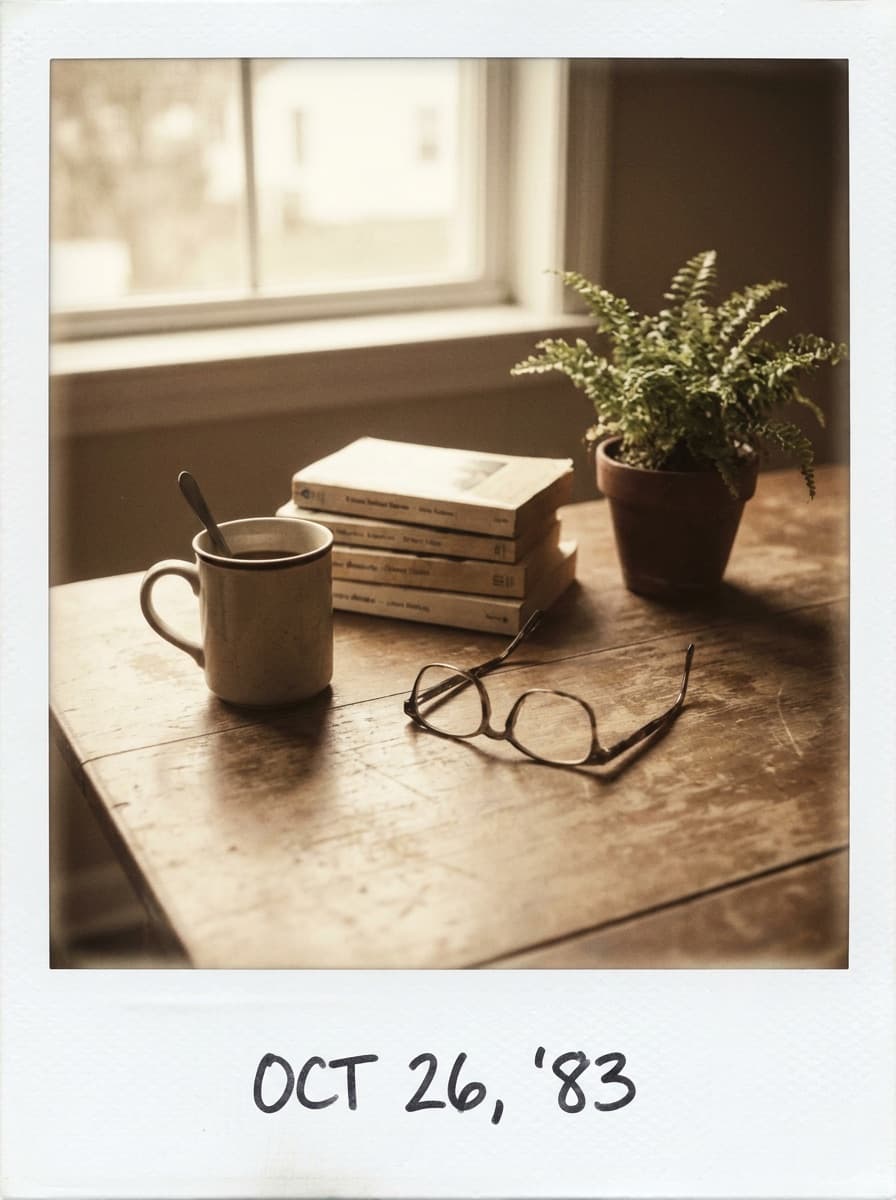 Everyday still life with muted analog film treatment