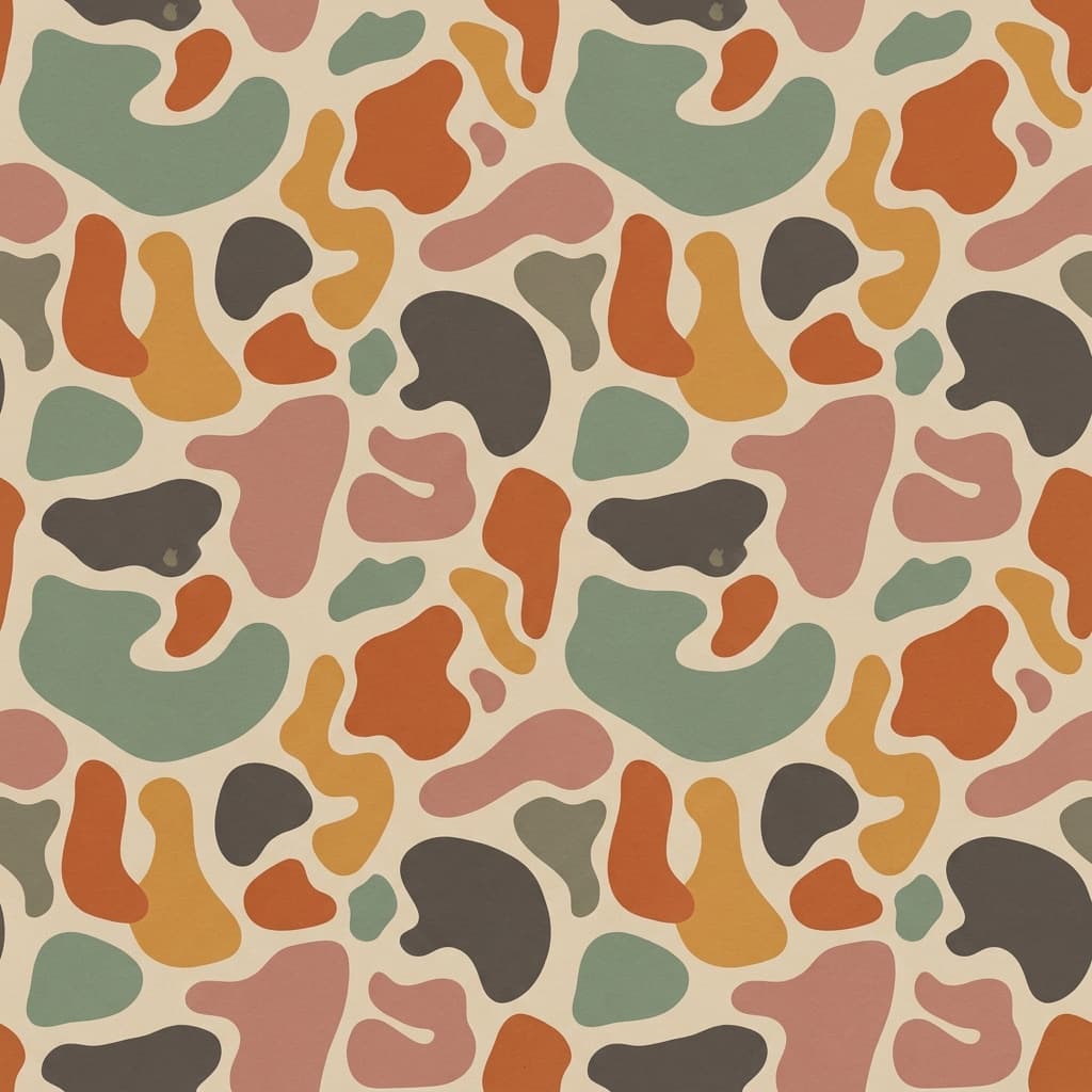 Abstract organic shapes in a repeating arrangement