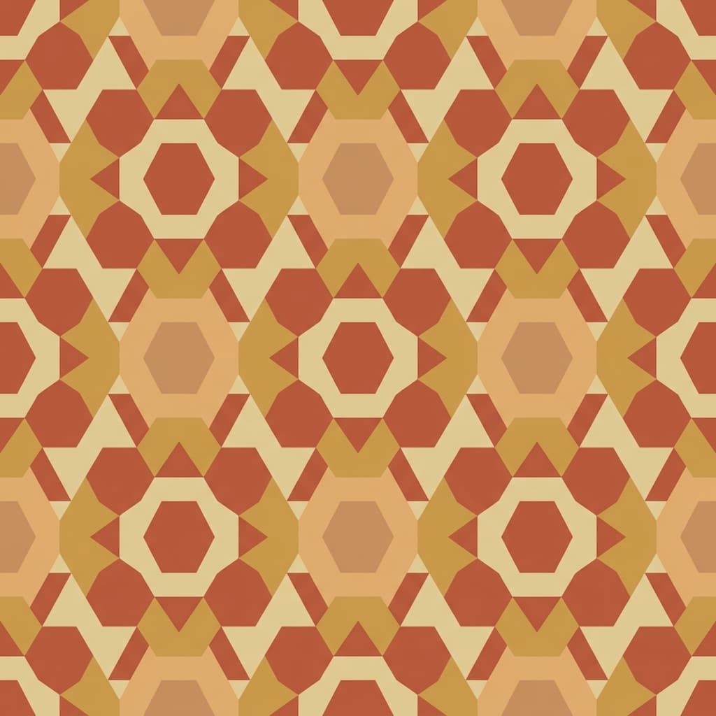 Repeating geometric tile pattern in warm tones