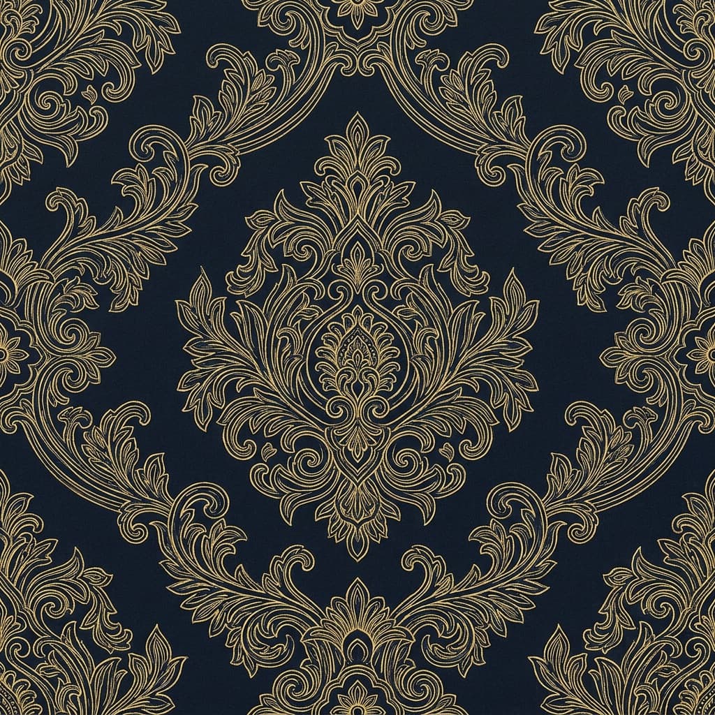Elegant repeating damask-style pattern in deep tones