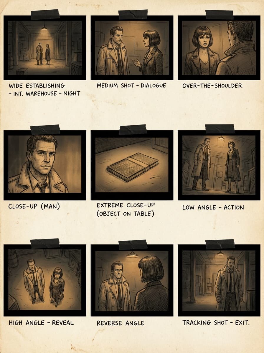 Reference frame expanded into a grid of nine camera angles