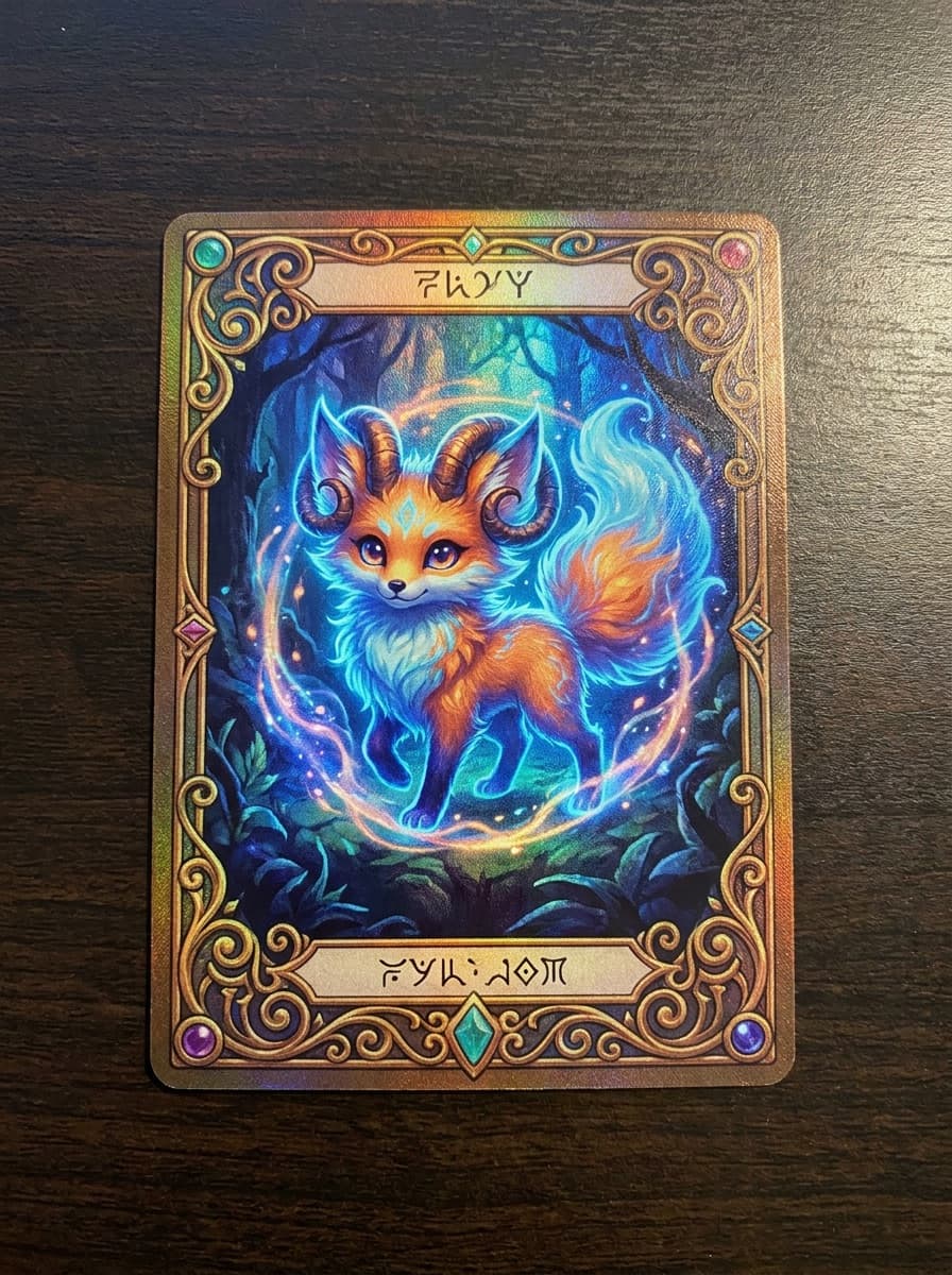 Pet rendered as a cute collectible creature card