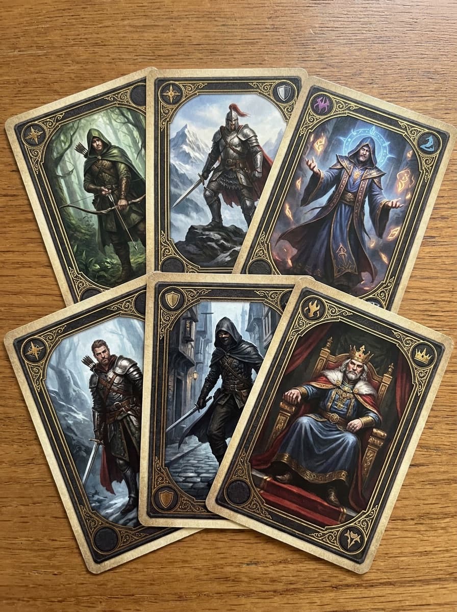 Matching set of trading cards for a group of friends
