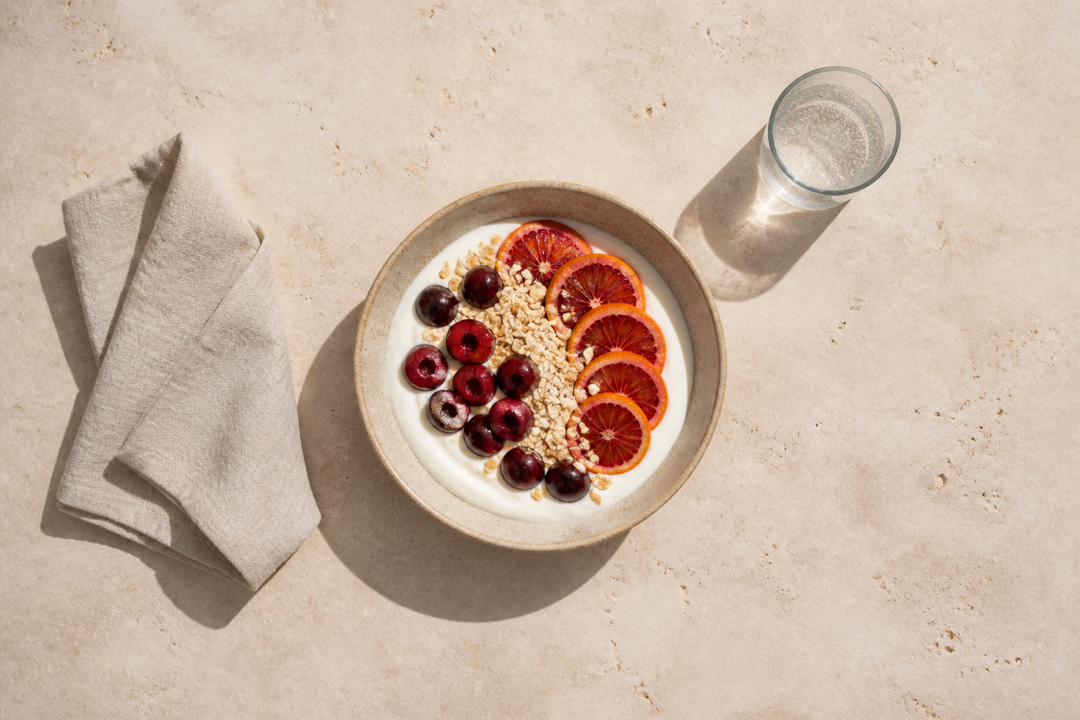 Wide overhead breakfast still life used as a web hero resize source