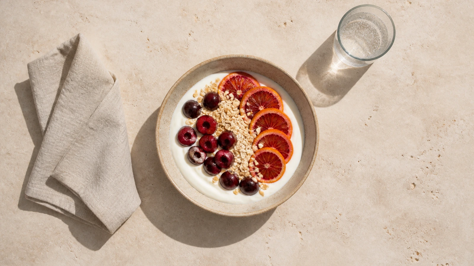 Overhead breakfast still life resized into a wide web hero
