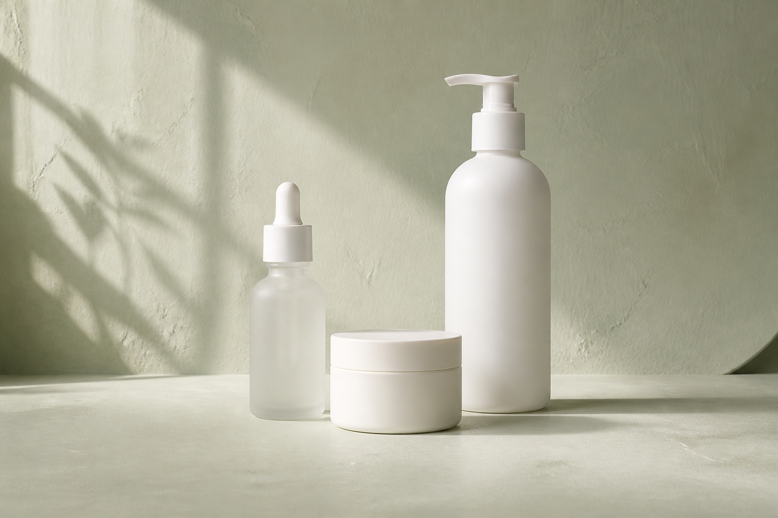 Wide unbranded skincare still life used as the resize source