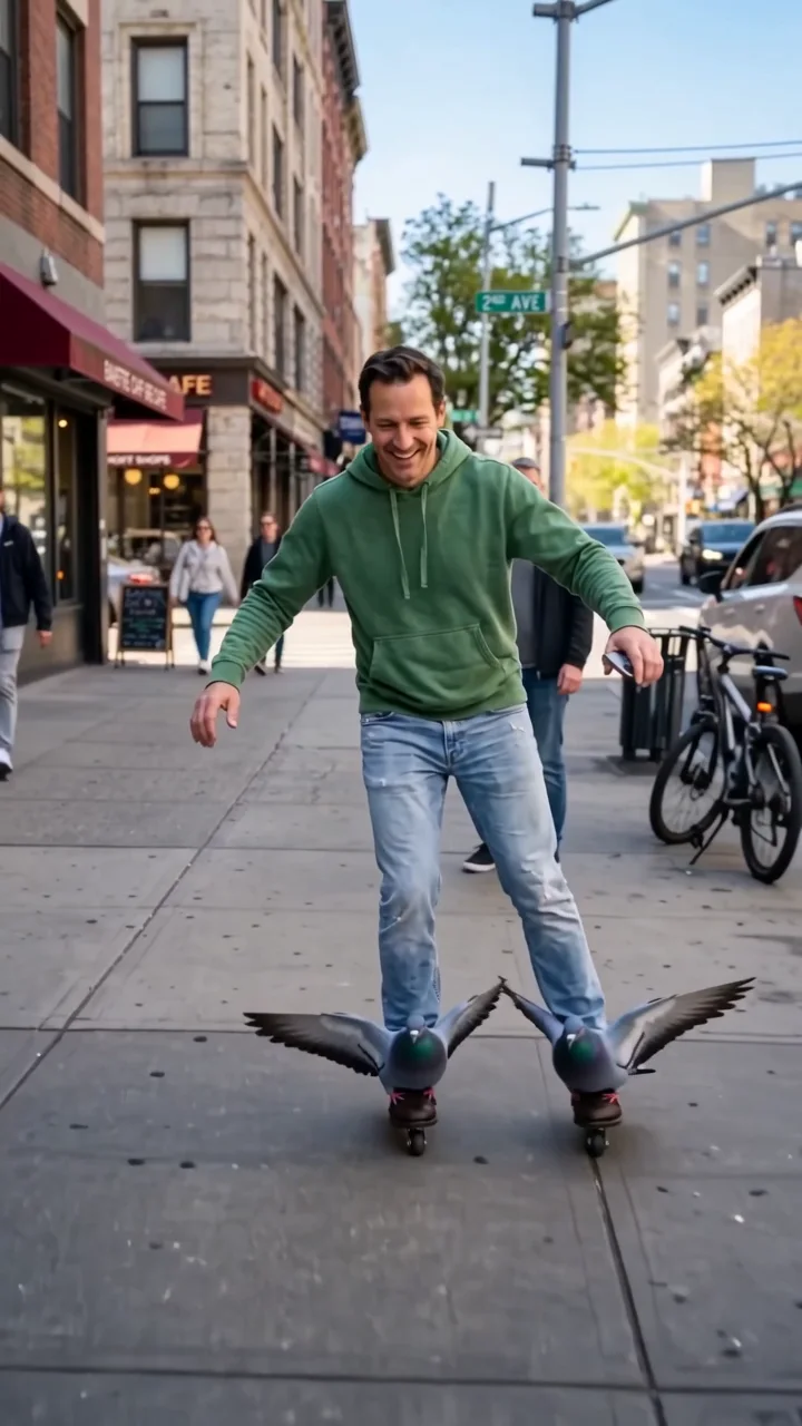 Pigeon skates effect example