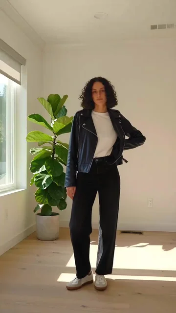 The same frame in a leather jacket