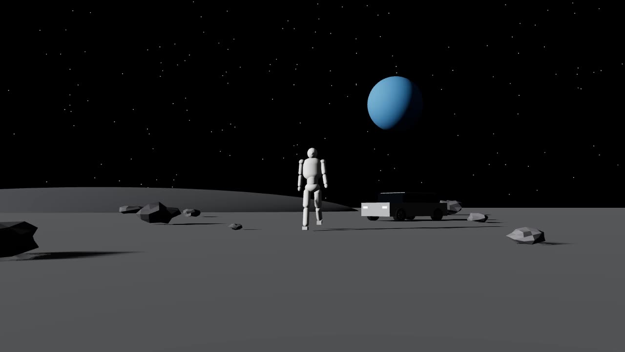 Moonwalk: the 3D scene