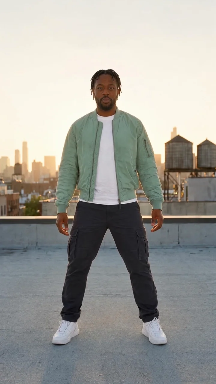 The same move, danced by Dre, from one hallway photo