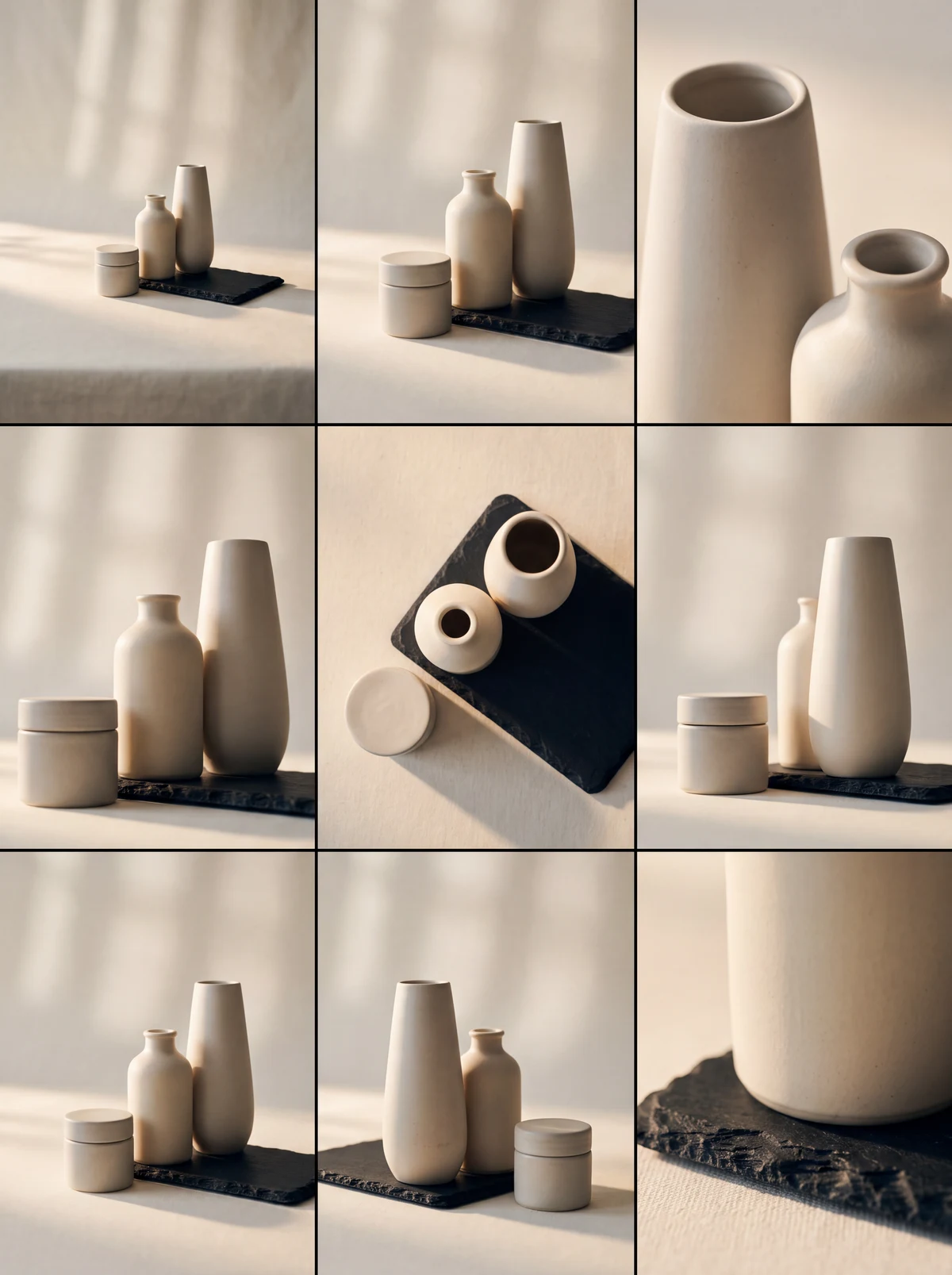 Higgsfield · attempt 1, nine-view product grid. Scaled review copy.